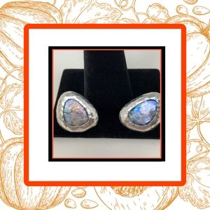 Paz Creation Roman Glass /Sterling Silver Earrings